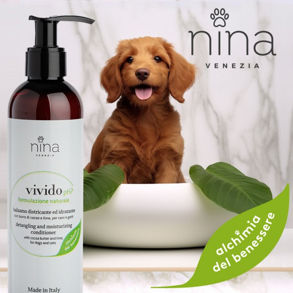 Nina Venezia VIVIDO- Balsamo Naturale Rinse off- Burro Cacao - Cani e Gatti - 250ml